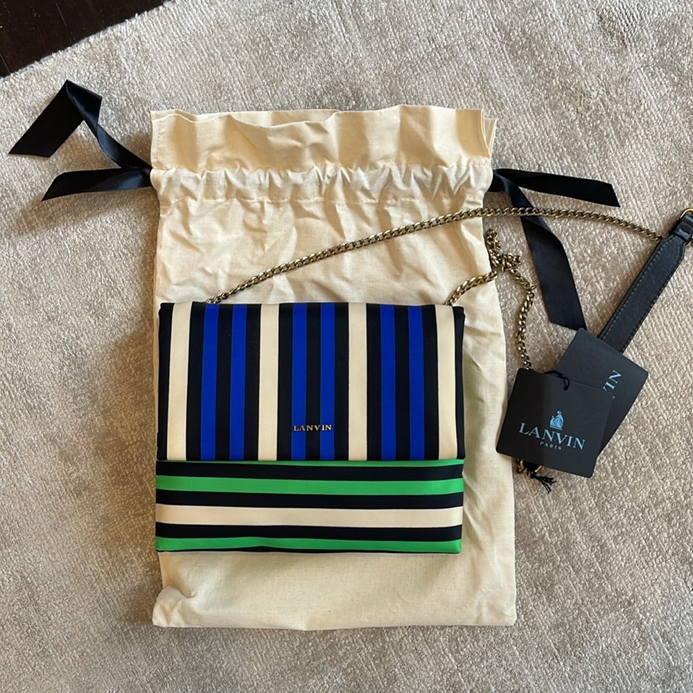 NWT Lanvin mini "Sugar" striped nylon shoulder bag - Picture 9 of 9